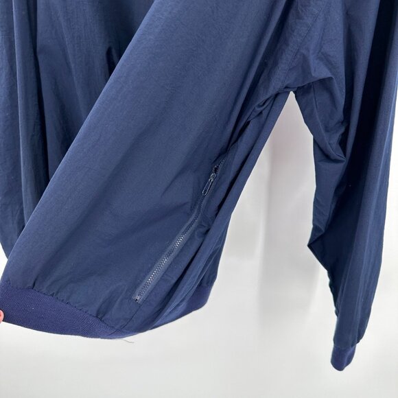 Izod Vintage Men's V-Neck Windbreaker Golf Pullover in Navy Blue sz XL - Picture 4 of 6